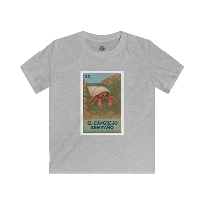 Hermit Crab Lotería Kids - Soft Style U.S. Cotton T-Shirt (El Cangrejo Ermitaño)