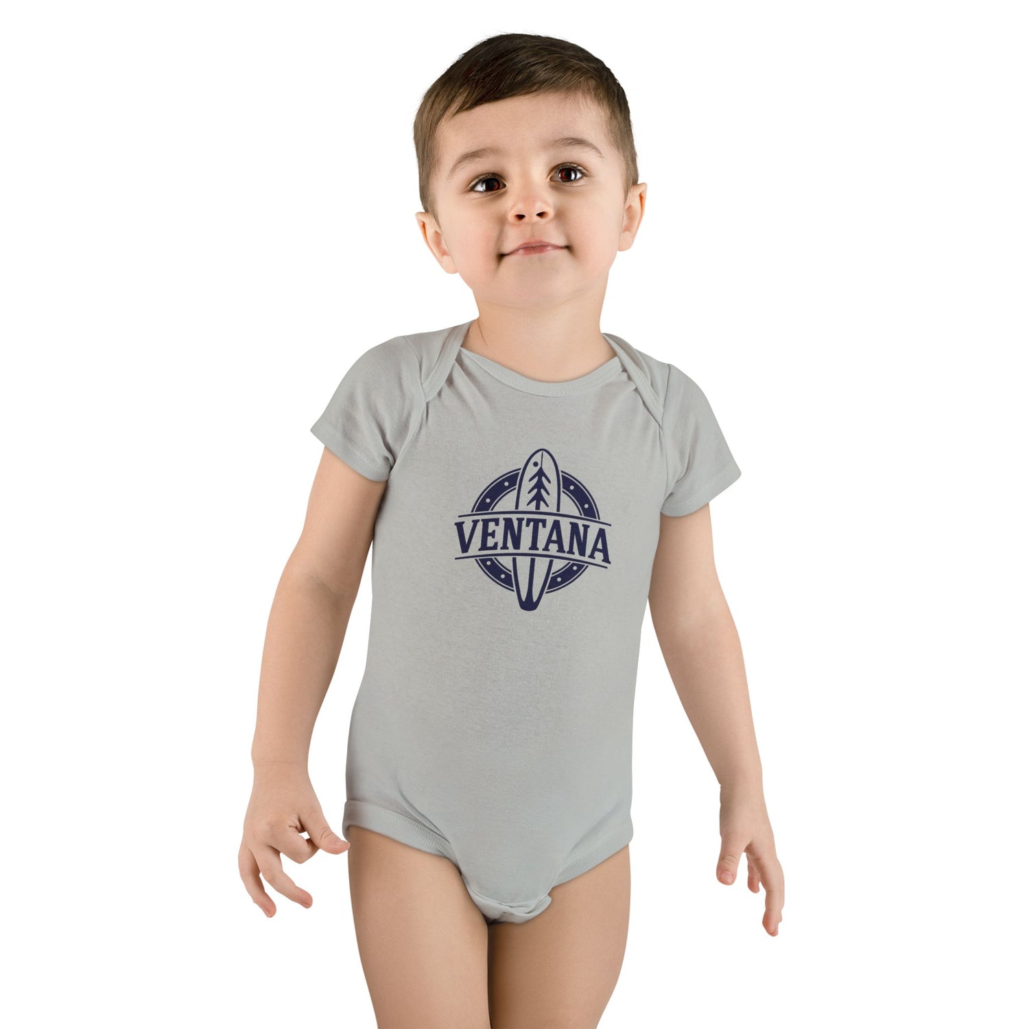 Ventana Treefish Logo - Baby Short Sleeve 100% Cotton Onesie