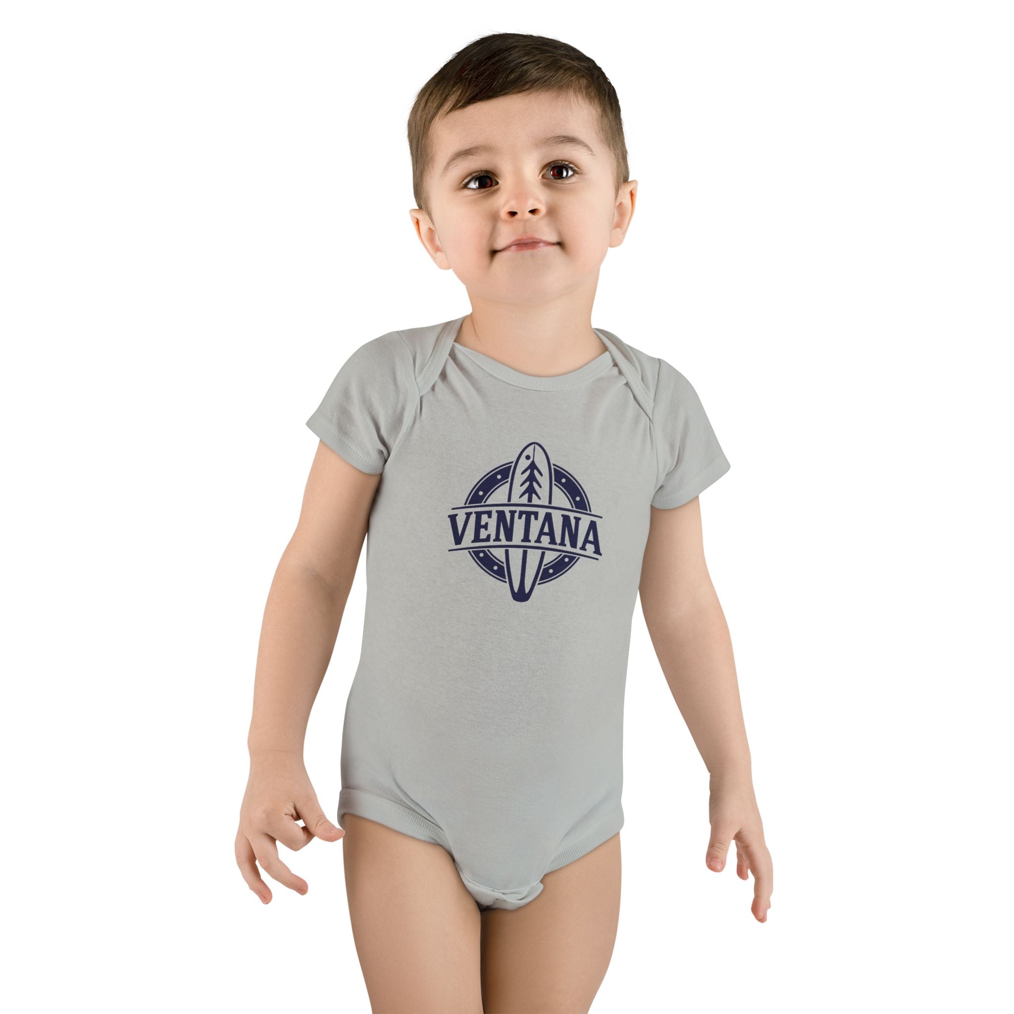 Ventana Treefish Logo - Baby Short Sleeve 100% Cotton Onesie