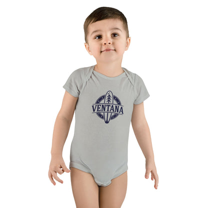 Ventana Treefish Logo - Baby Short Sleeve 100% Cotton Onesie