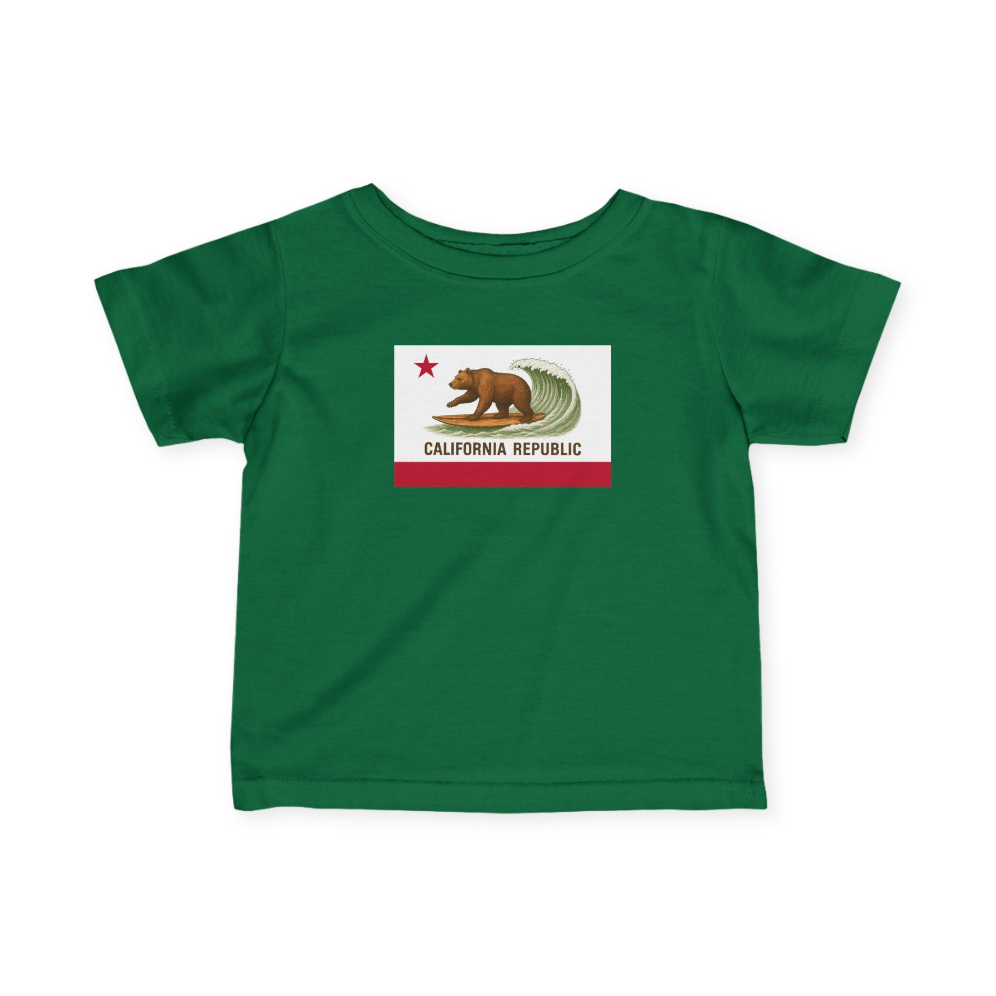 California Surfing Bear Flag - Infant 100% Cotton T-Shirt
