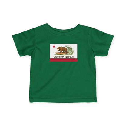 California Surfing Bear Flag - Infant 100% Cotton T-Shirt
