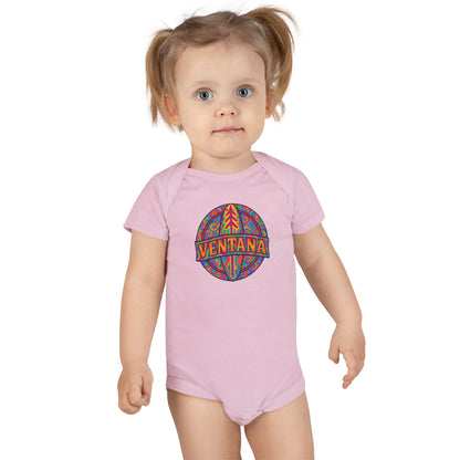 Ventana Psychedelic Treefish Logo - Baby Short Sleeve 100% Cotton Onesie