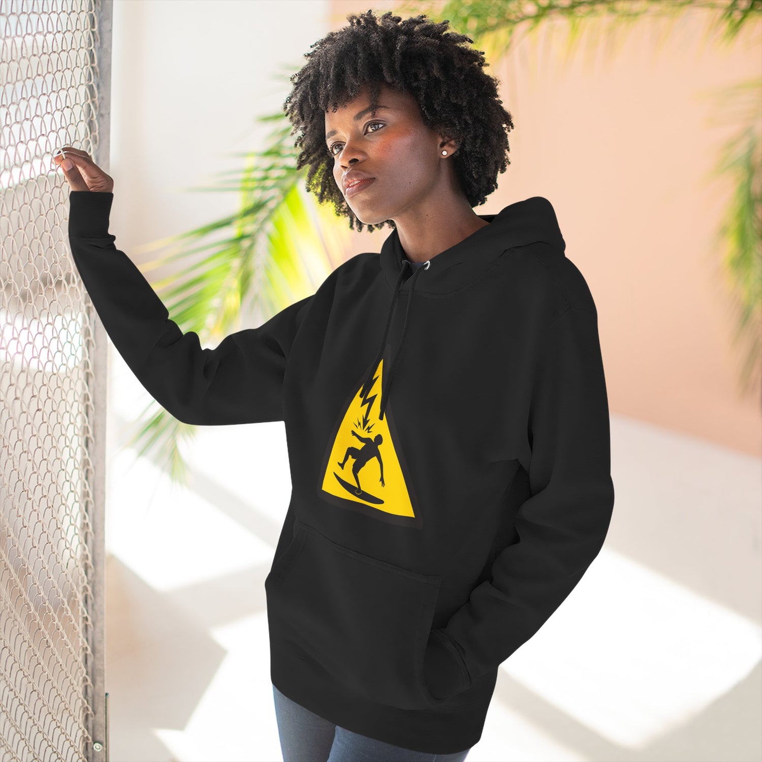 Electric Surfer Unisex - Pull-Over Cotton Blend Fleece Hoodie