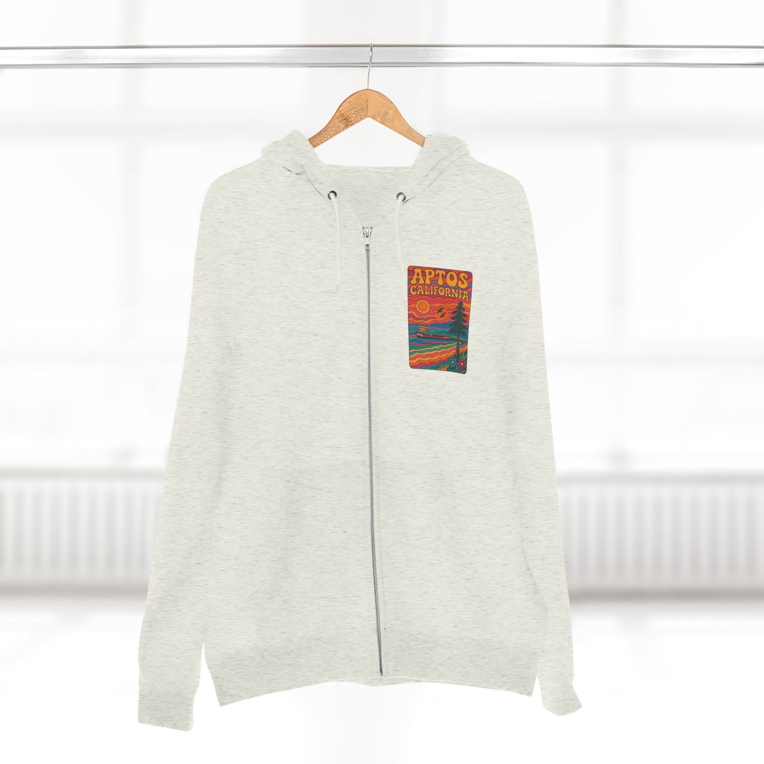 Aptos California Psychedelic Unisex - Zip Cotton Blend Fleece Hoodie