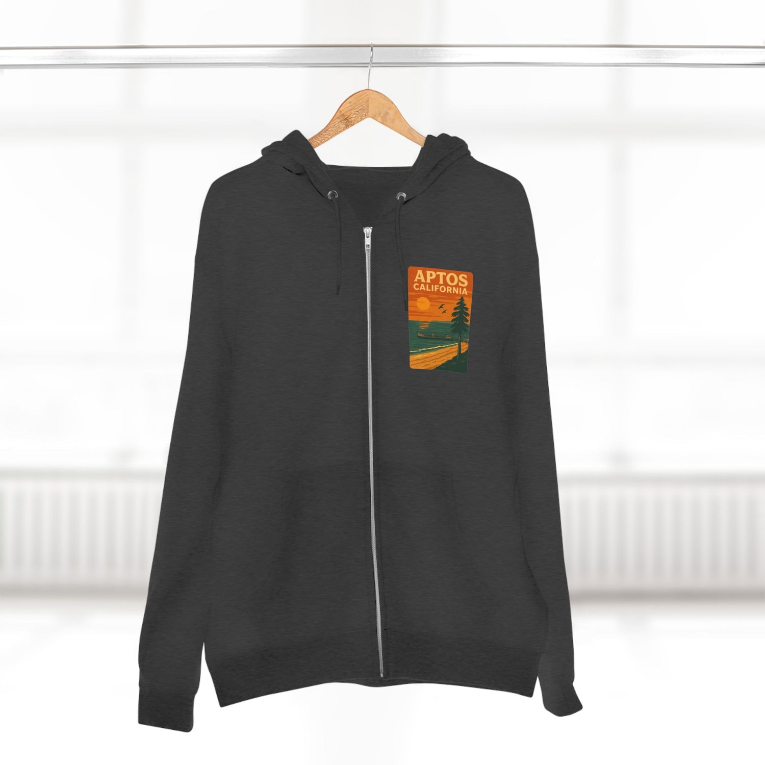 Aptos California Sunset Unisex - Zip Cotton Blend Fleece Hoodie