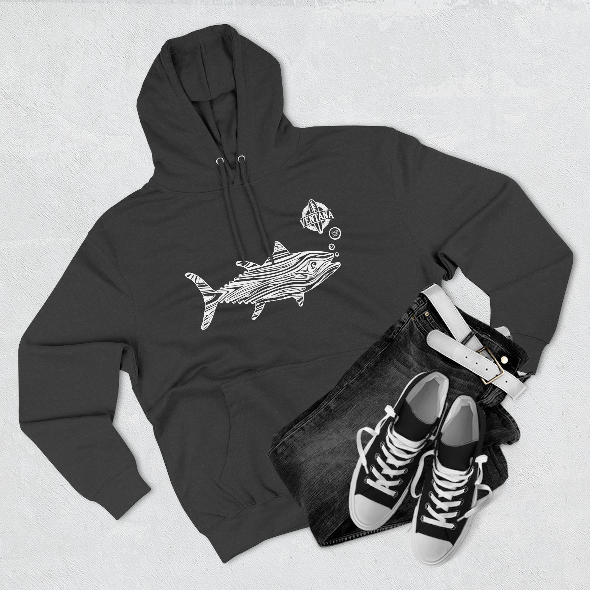 Ventana Wooden Tuna Unisex - Pull-Over Cotton Blend Fleece Hoodie