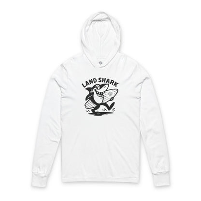 Land Shark Unisex - Cotton Hooded Long Sleeve Hooded T-Shirt