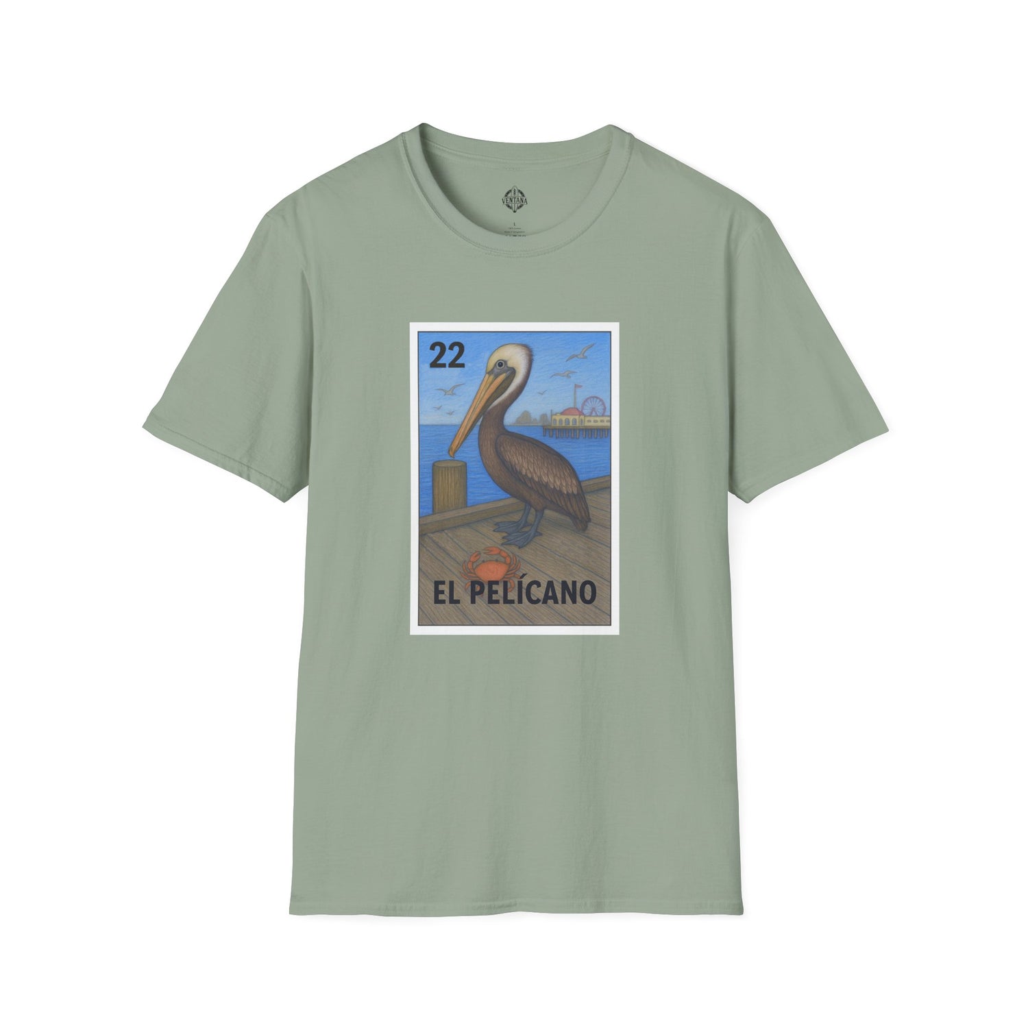 Pelican Lotería Unisex - Soft Style U.S. Cotton T-Shirt (El Pelícano)
