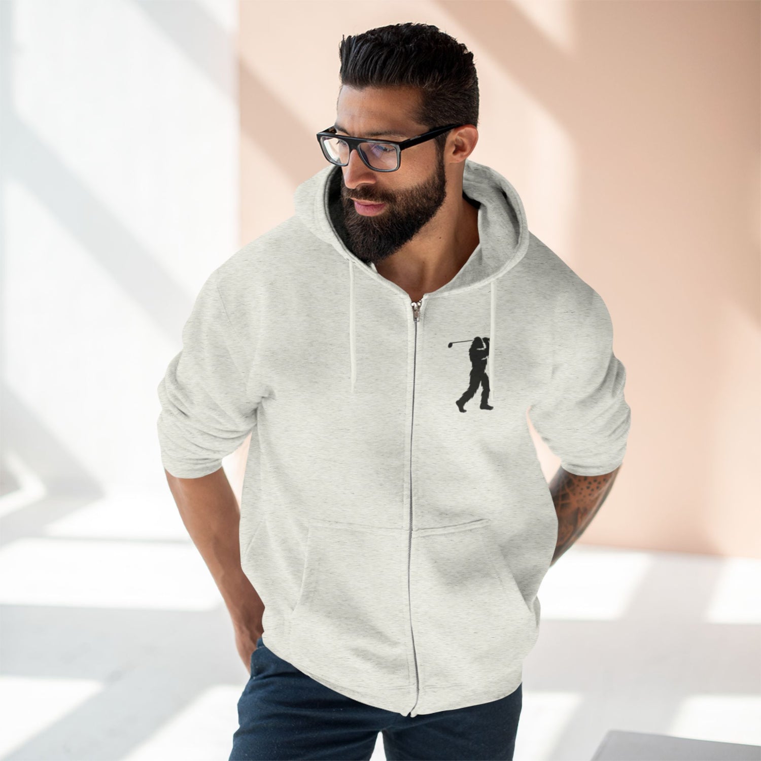 Ventana Golfsquatch Unisex - Zip Cotton Blend Fleece Hoodie
