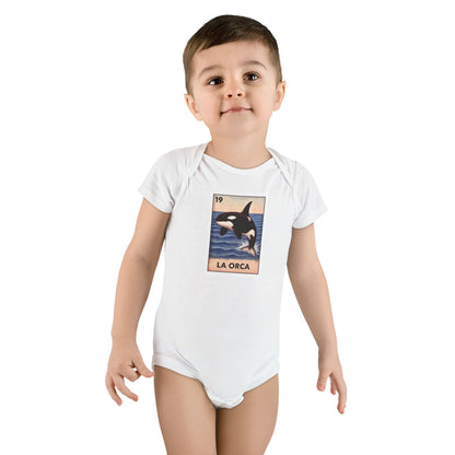 Orca Lotería - Baby Short Sleeve 100% Cotton Onesie (La Orca)