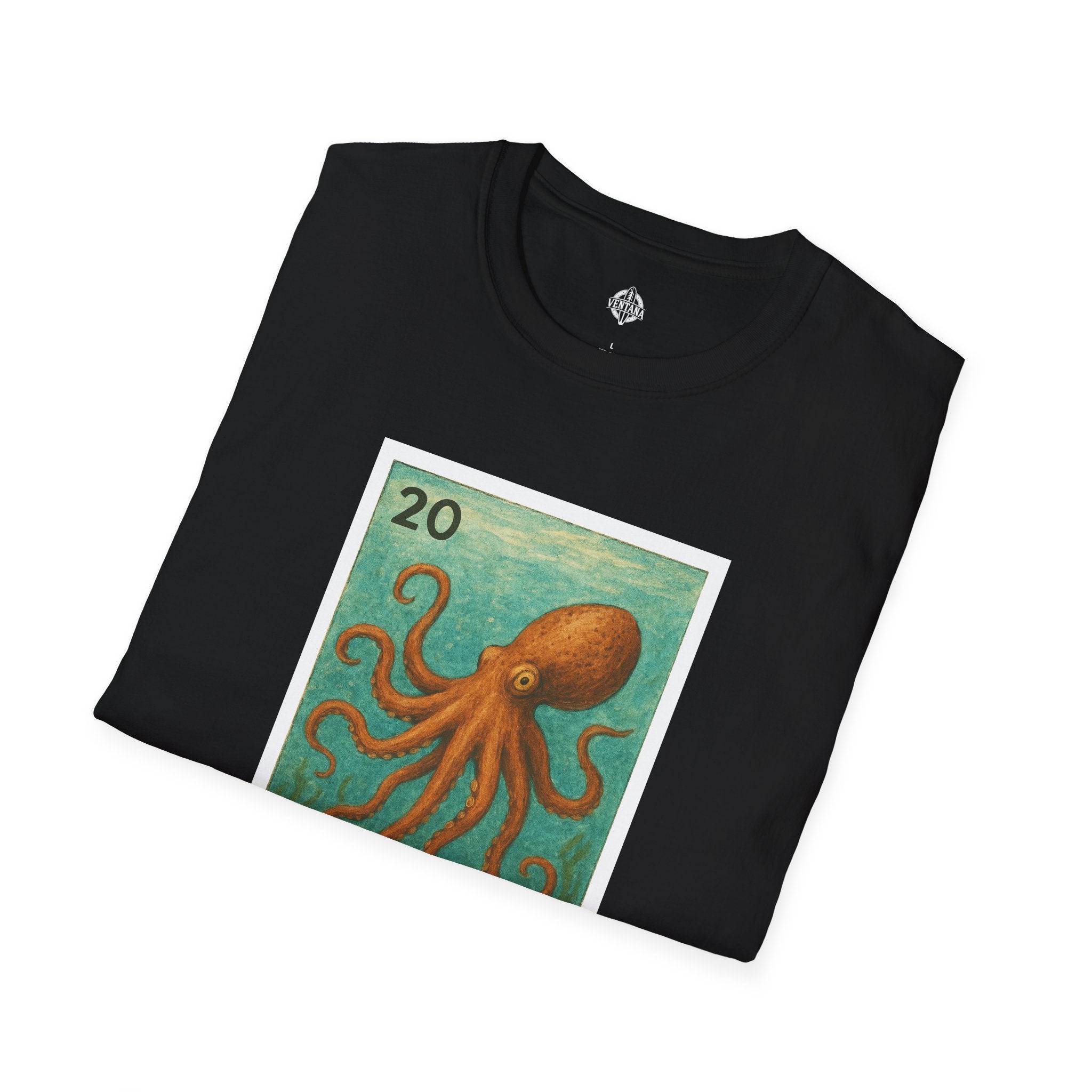 Octopus Lotería Unisex - Soft Style U.S. Cotton T-Shirt (El Pulpo)