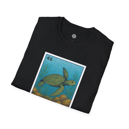 Turtle Lotería Unisex - Soft Style U.S. Cotton T-Shirt (La Tortuga)