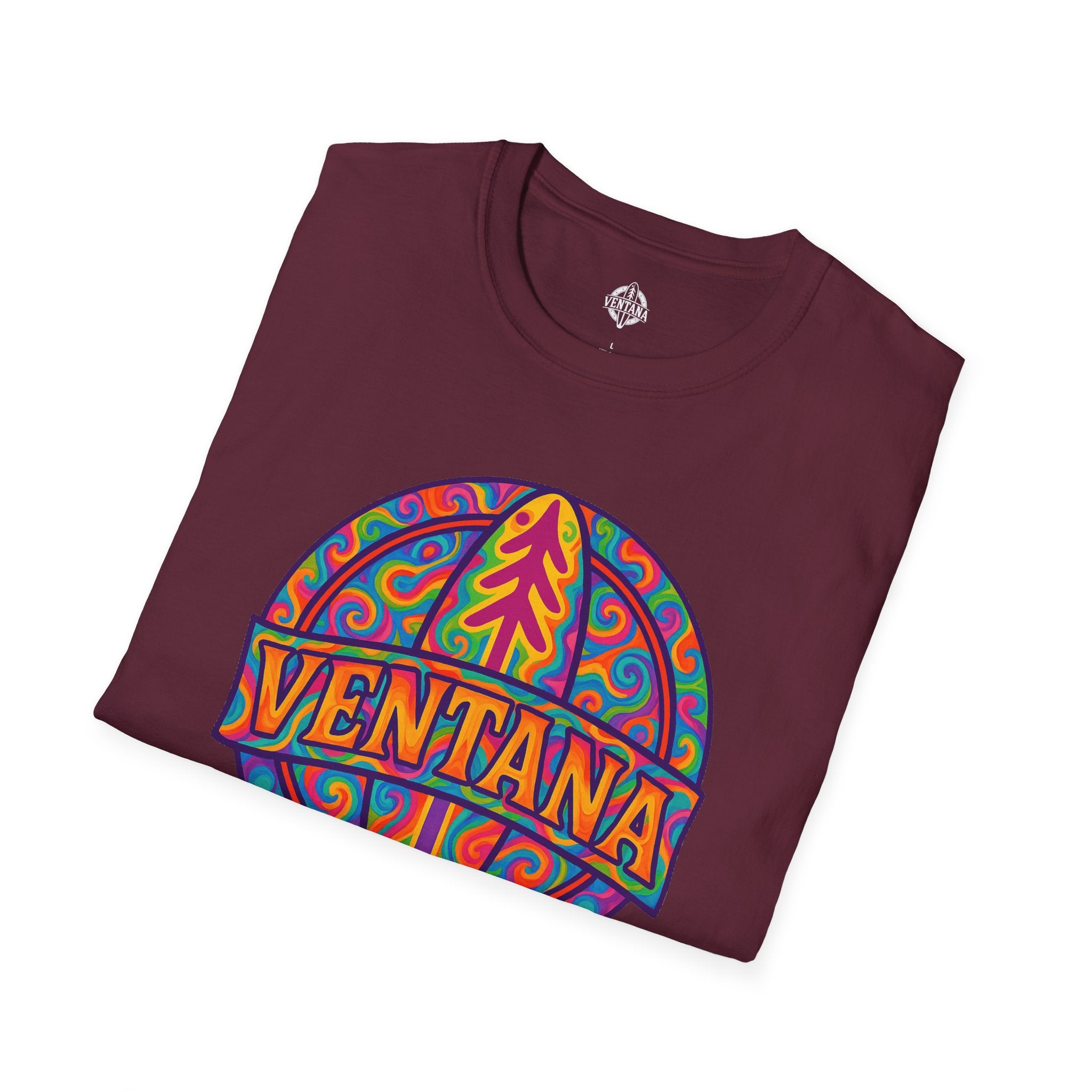 Ventana Psychedelic Treefish Logo - Soft Style U.S. Cotton T-Shirt