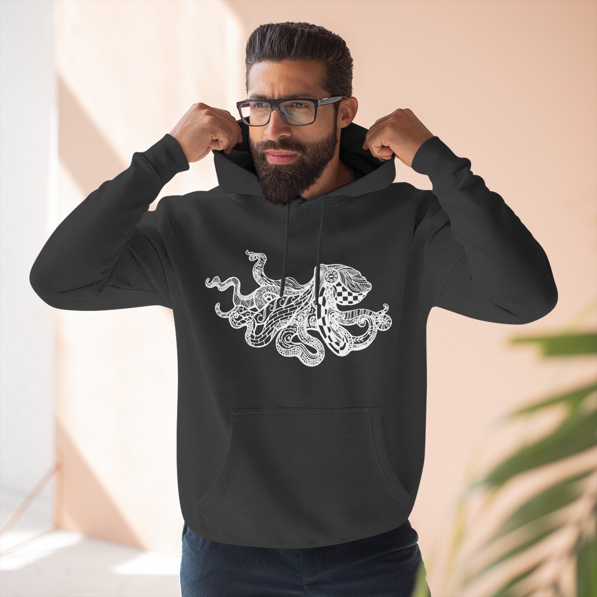 Ventangle Octopus Unisex - Pull-Over Cotton Blend Fleece Hoodie
