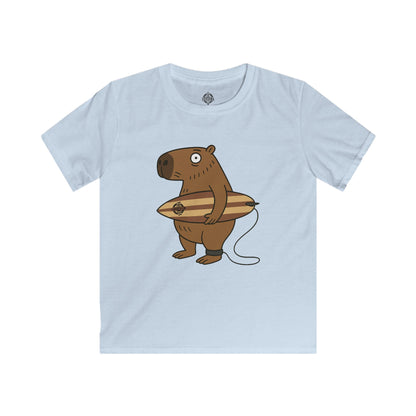 Capybara Surfer Kids - Soft Style U.S. Cotton T-Shirt