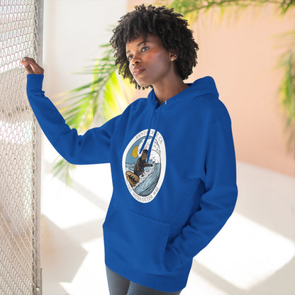 Surf with Otter 841 by Thiago Bianchini Unisex - Pull-Over Cotton Blend Fleece Hoodie