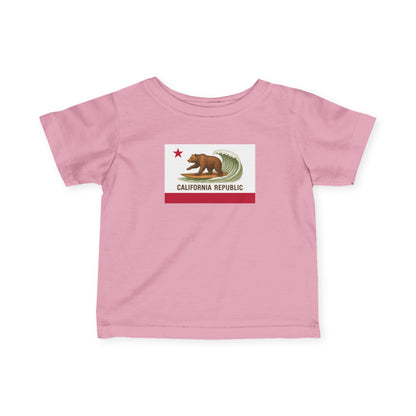 California Surfing Bear Flag - Infant 100% Cotton T-Shirt