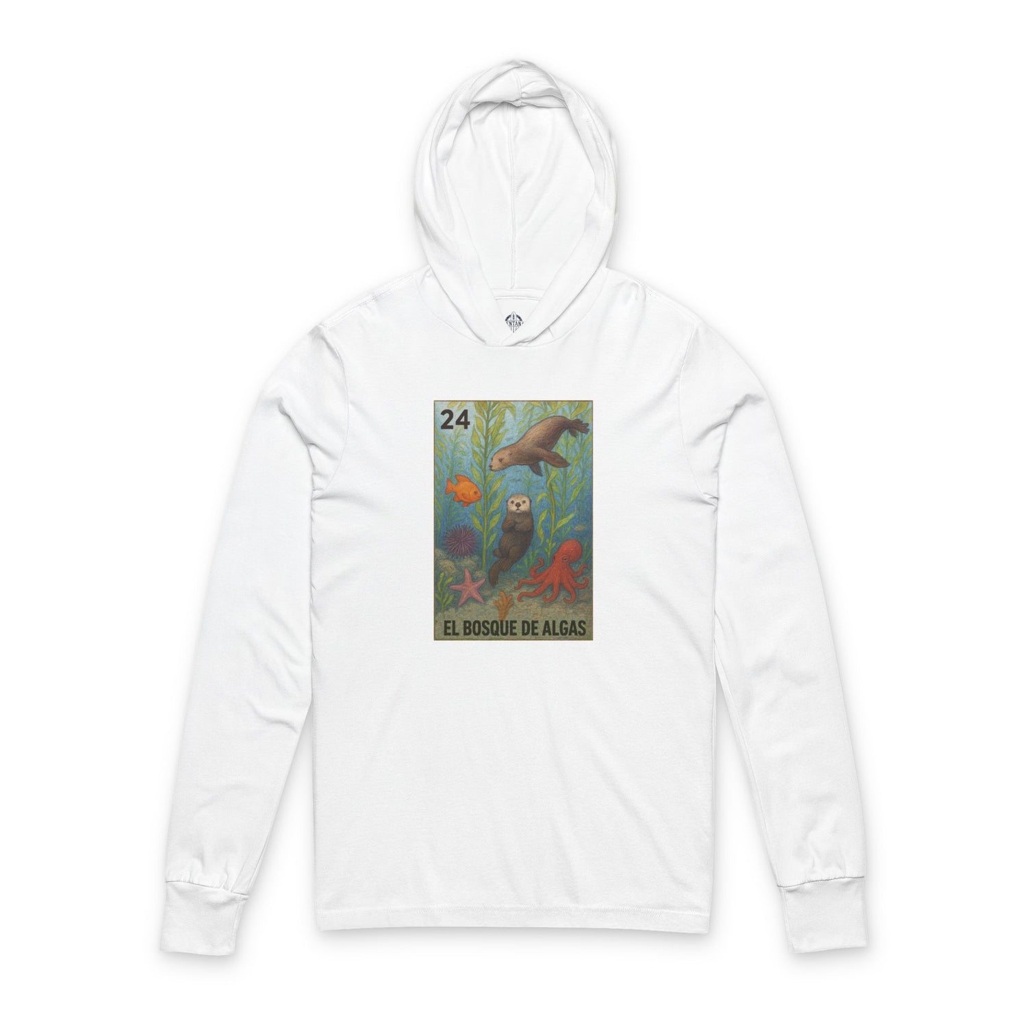 Kelp Forest Lotería Unisex - Cotton Hooded Long Sleeve Hooded T-Shirt (El Bosque de Algas)