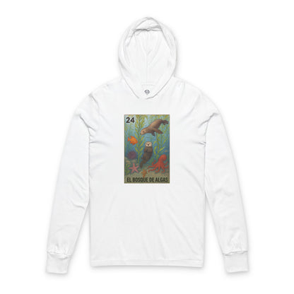 Kelp Forest Lotería Unisex - Cotton Hooded Long Sleeve Hooded T-Shirt (El Bosque de Algas)