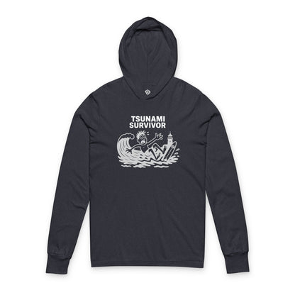 Tsunami Survivor Unisex - Cotton Hooded Long Sleeve Hooded T-Shirt