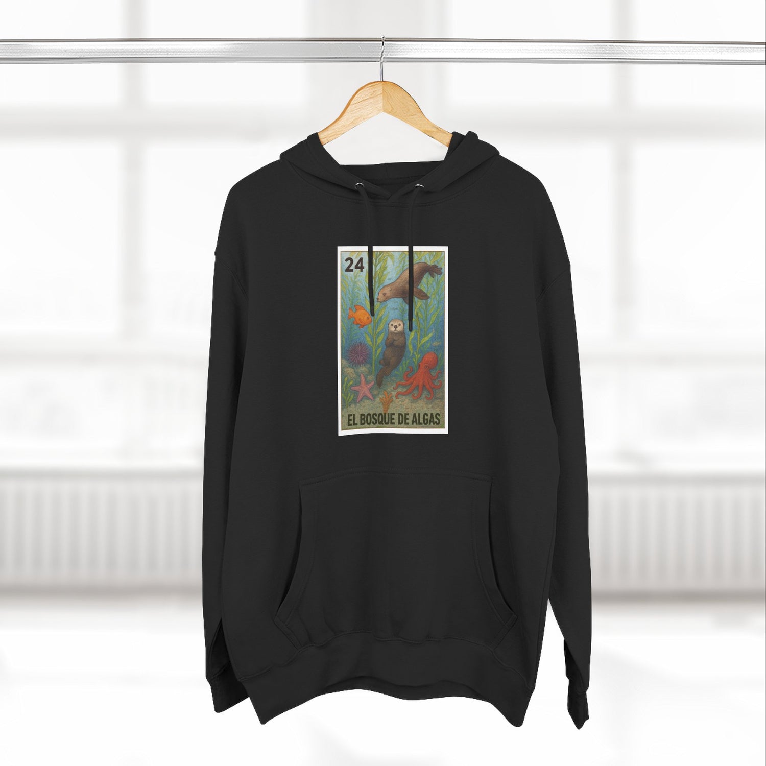 Kelp Forest Lotería Unisex - Pull-Over Cotton Blend Fleece Hoodie (El Bosque de Algas)