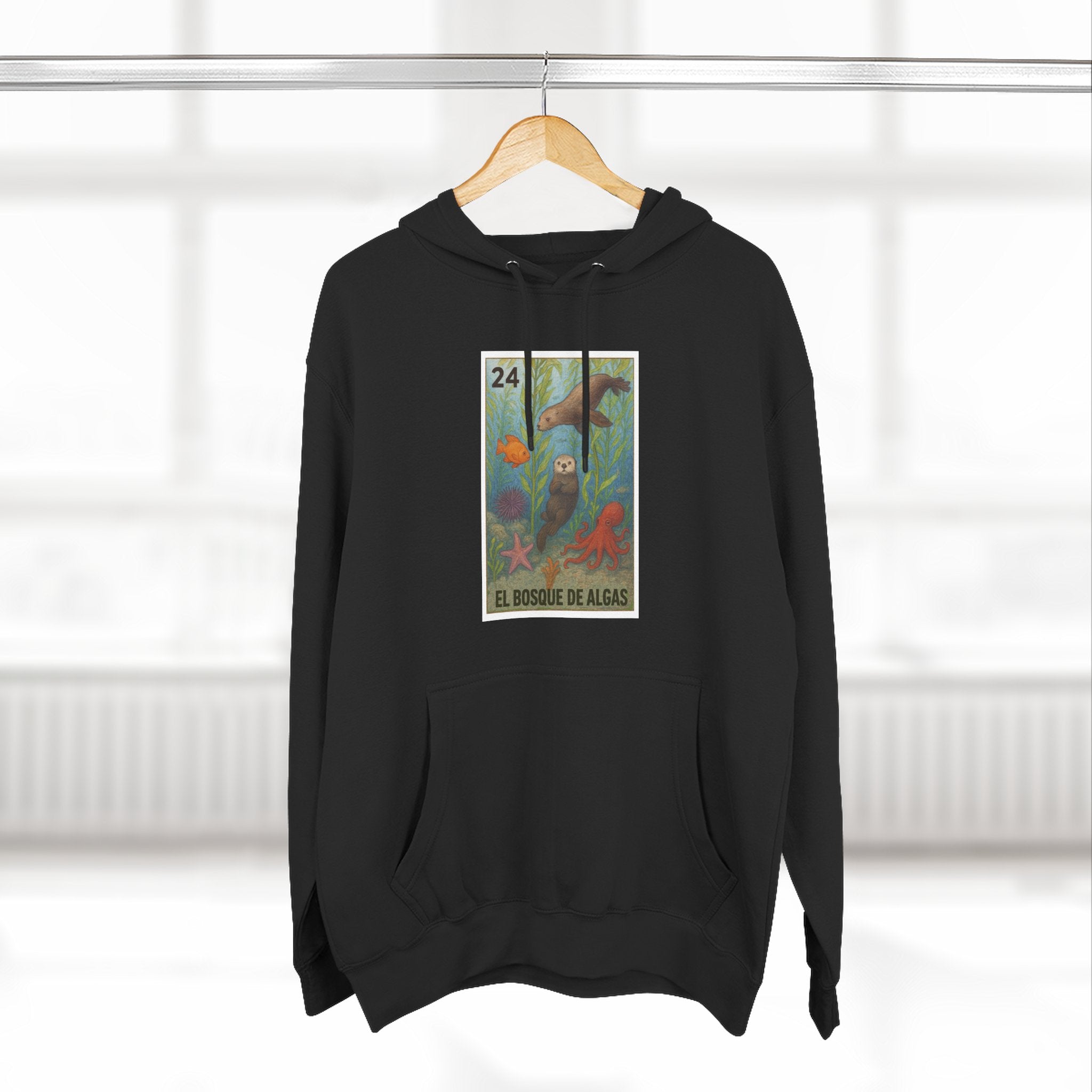 Kelp Forest Lotería Unisex - Pull-Over Cotton Blend Fleece Hoodie (El Bosque de Algas)