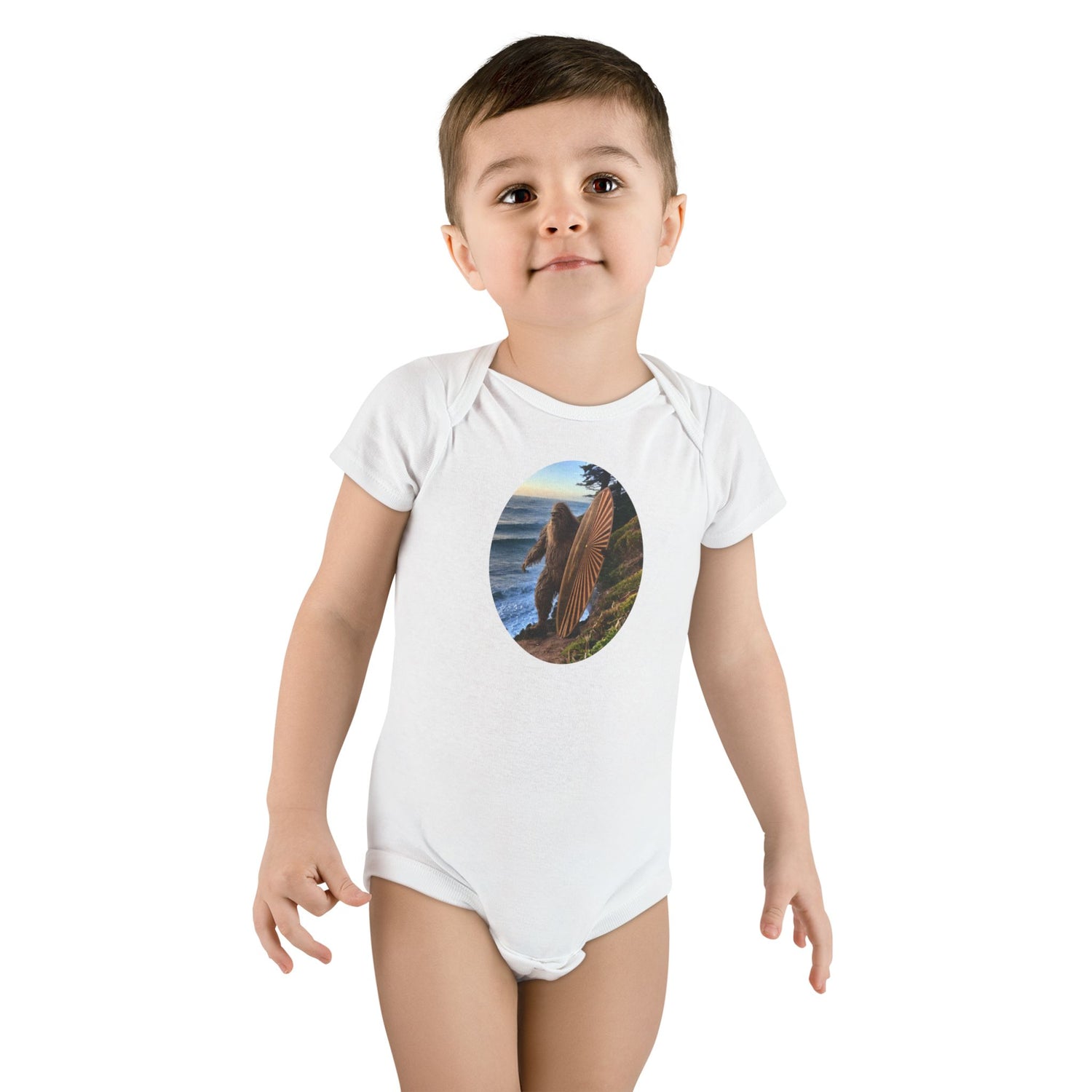 Ventana Real Surfsquatch - Baby Short Sleeve 100% Cotton Onesie