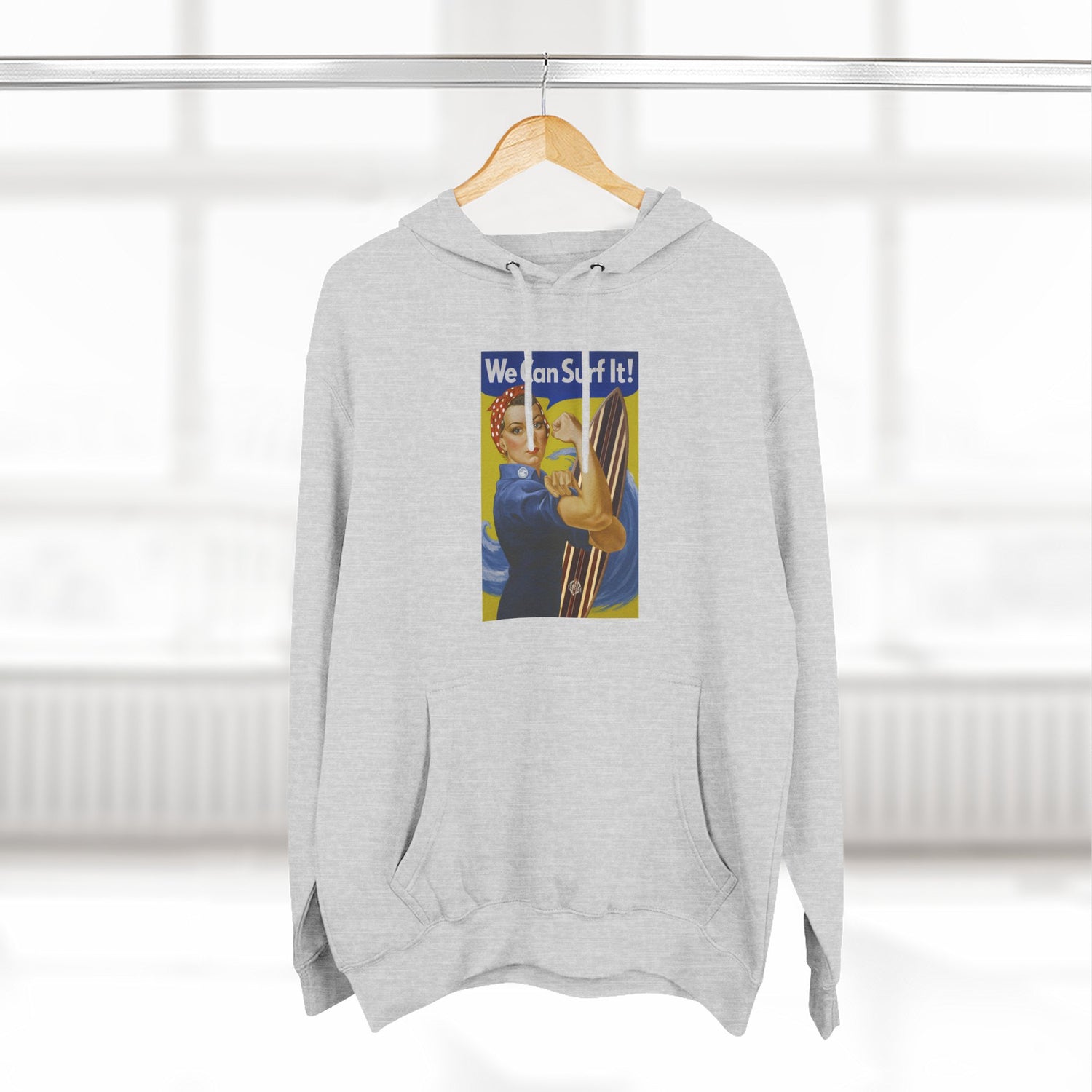 Rosie the Surfer - Pull-Over Cotton Blend Fleece Hoodie