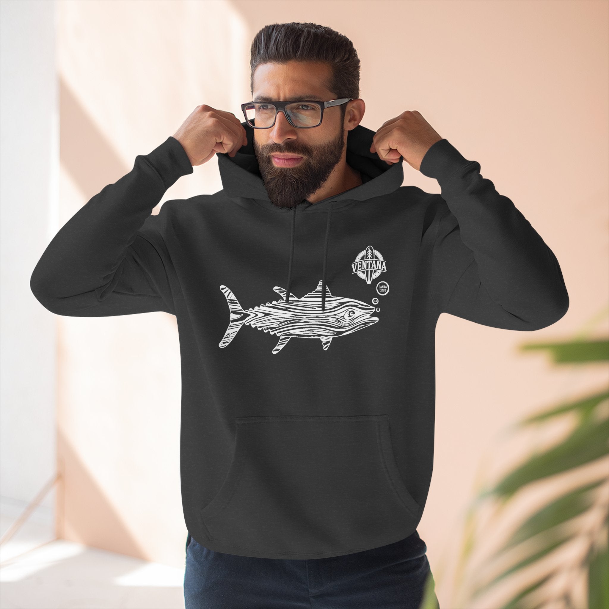 Ventana Wooden Tuna Unisex - Pull-Over Cotton Blend Fleece Hoodie