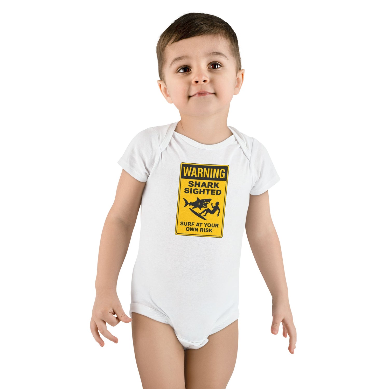 Shark Sighted - Baby Short Sleeve 100% Cotton Onesie