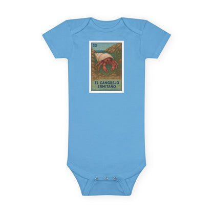 Hermit Crab Lotería - Baby Short Sleeve 100% Cotton Onesie (El Cangrejo Ermitaño)