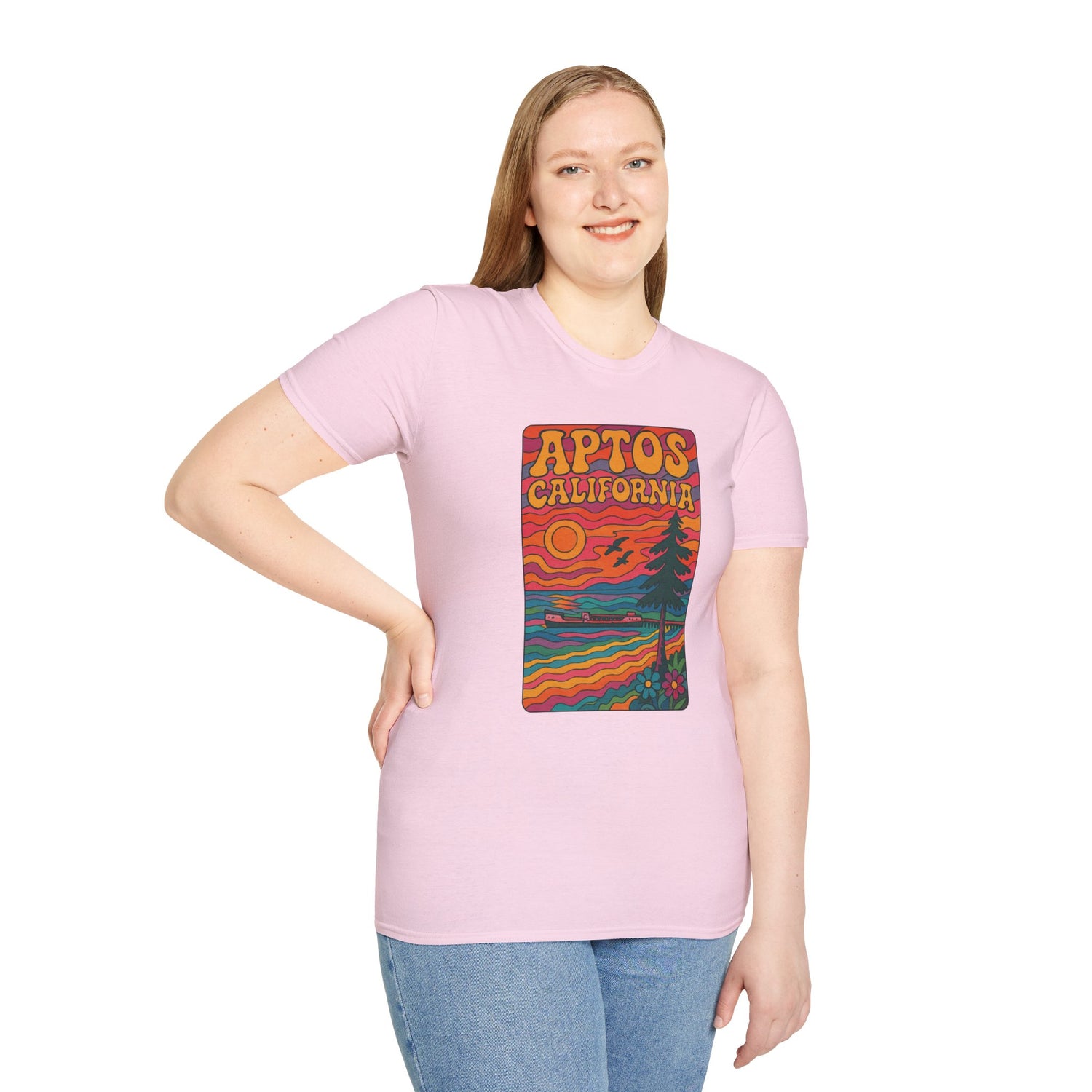 Aptos California Psychedelic Unisex - U.S. Cotton T-Shirt