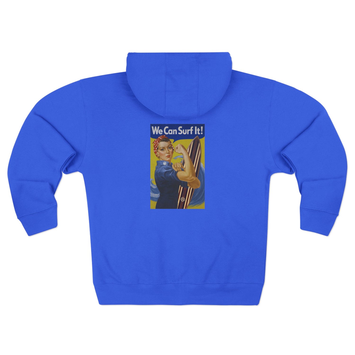 Rosie the Surfer Unisex - Zip Cotton Blend Fleece Hoodie