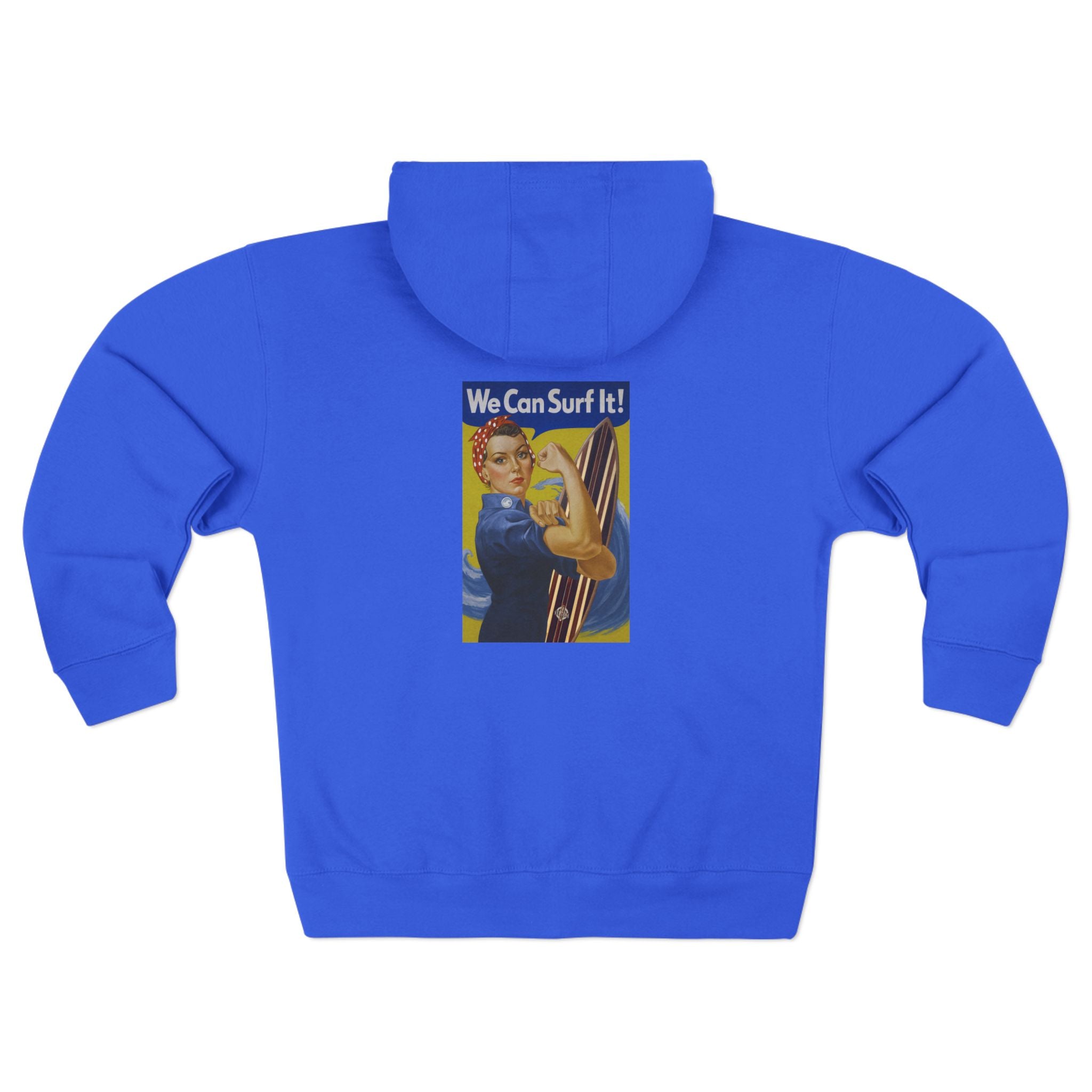 Rosie the Surfer Unisex - Zip Cotton Blend Fleece Hoodie
