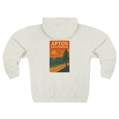 Aptos California Sunset Unisex - Zip Cotton Blend Fleece Hoodie