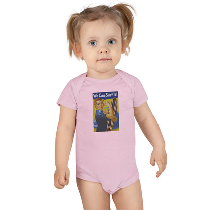 Rosie the Surfer - Baby Short Sleeve 100% Cotton Onesie