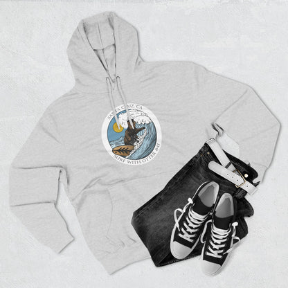 Surf with Otter 841 by Thiago Bianchini Unisex - Pull-Over Cotton Blend Fleece Hoodie
