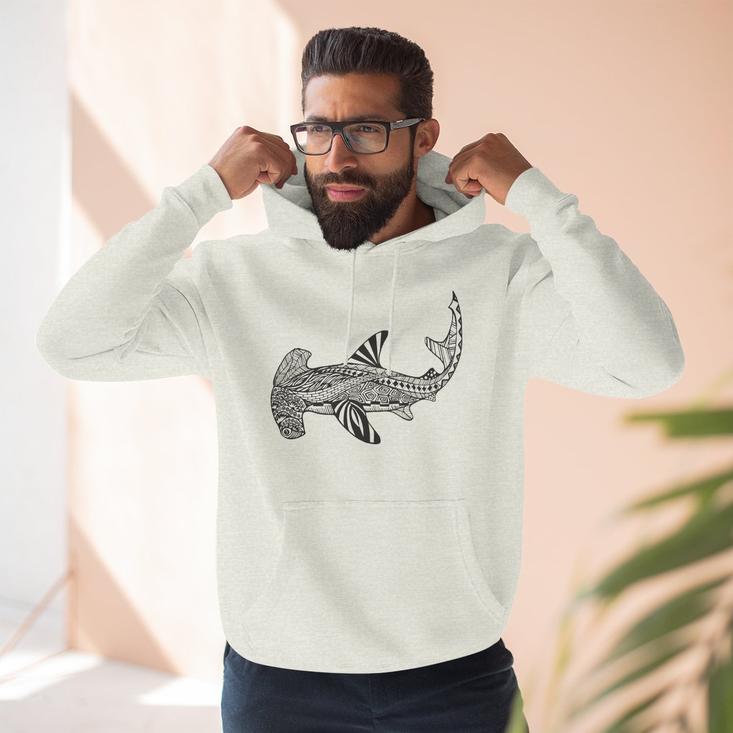 Ventangle Hammerhead Unisex - Pull-Over Cotton Blend Fleece Hoodie