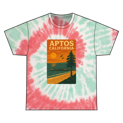 Aptos California Sunset Unisex Tie Dye - 100% Cotton T-Shirt