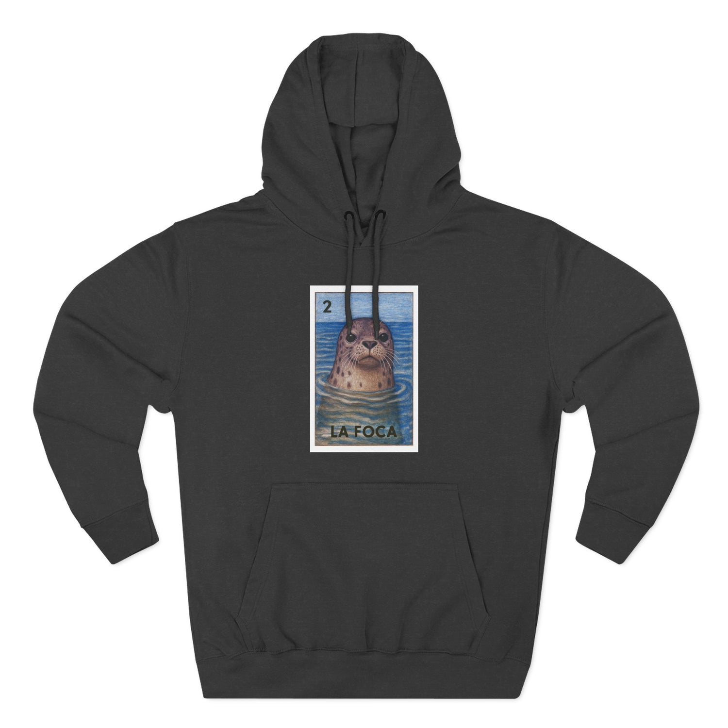 Seal Lotería Unisex - Pull-Over Cotton Blend Fleece Hoodie (La Foca)