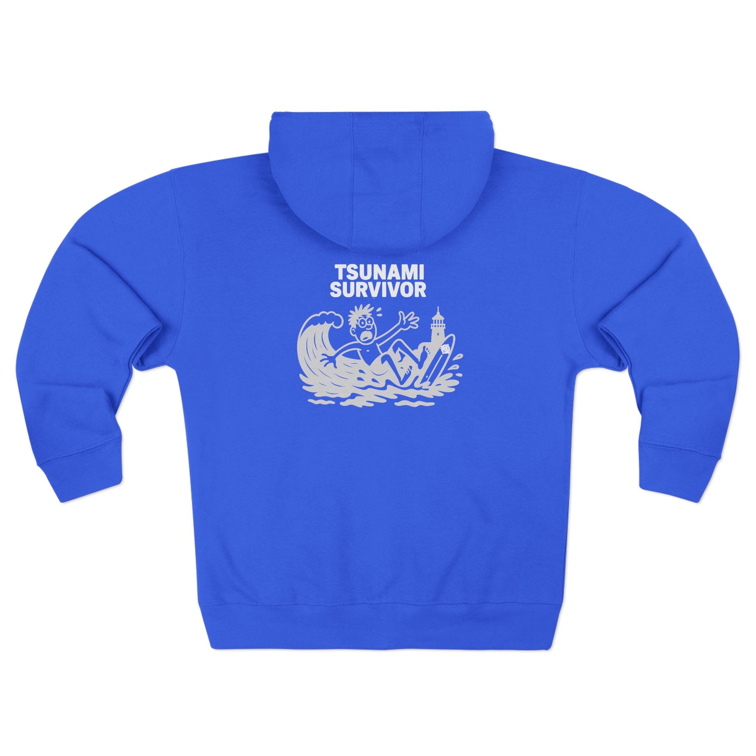 Tsunami Survivor Unisex - Zip Cotton Blend Fleece Hoodie