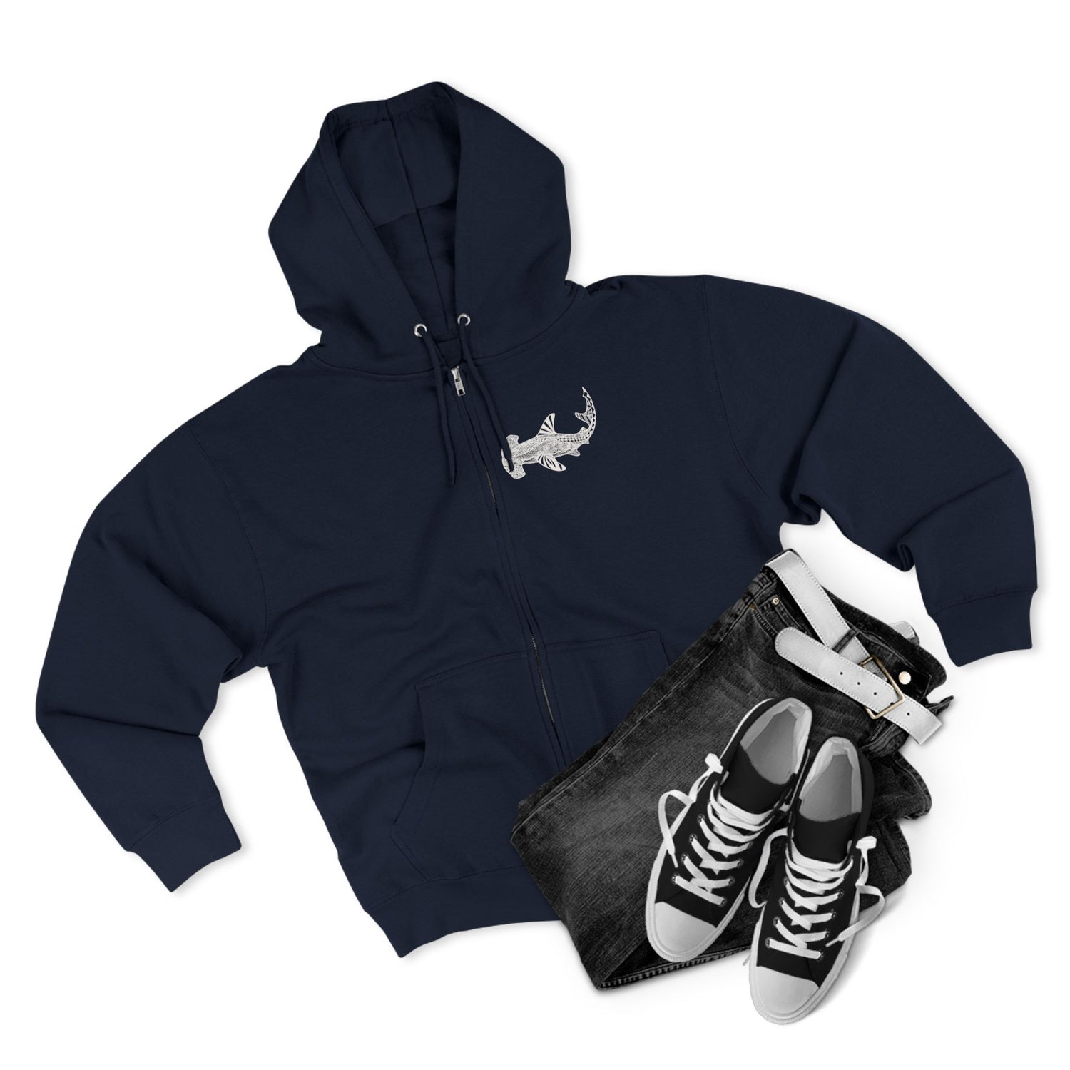 Ventangle Hammerhead Unisex - Zip Cotton Blend Fleece Hoodie