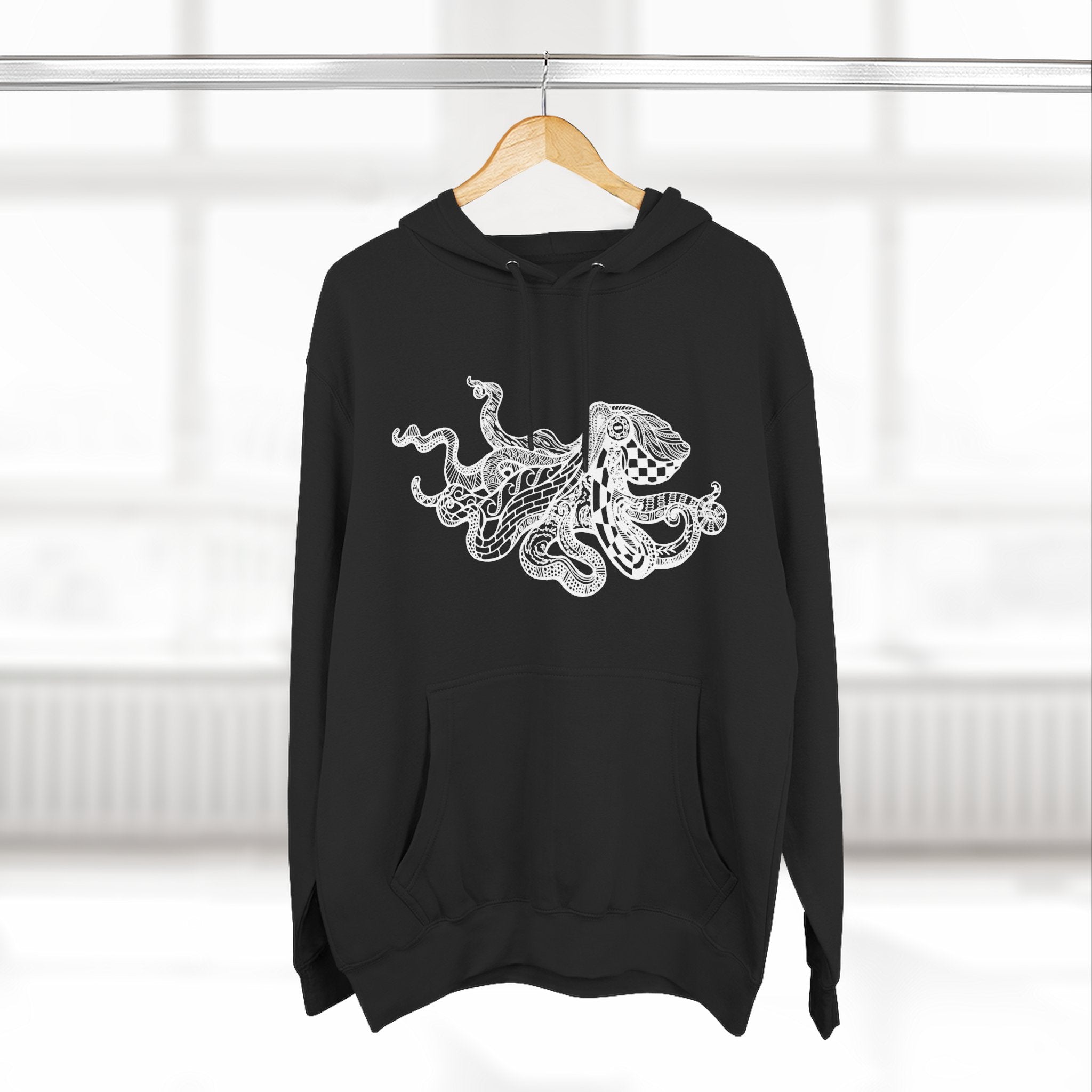 Ventangle Octopus Unisex - Pull-Over Cotton Blend Fleece Hoodie