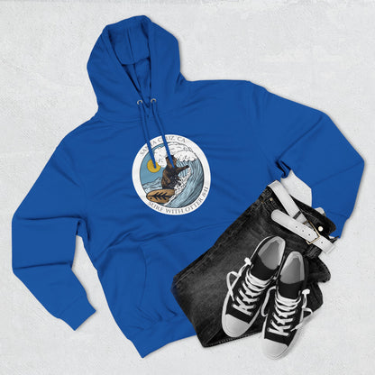 Surf with Otter 841 by Thiago Bianchini Unisex - Pull-Over Cotton Blend Fleece Hoodie