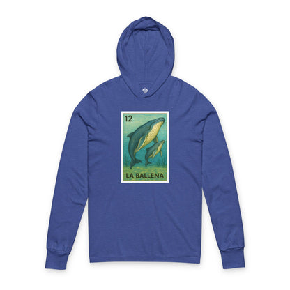 Whale Lotería Unisex - Cotton Hooded Long Sleeve Hooded T-Shirt (La Ballena)