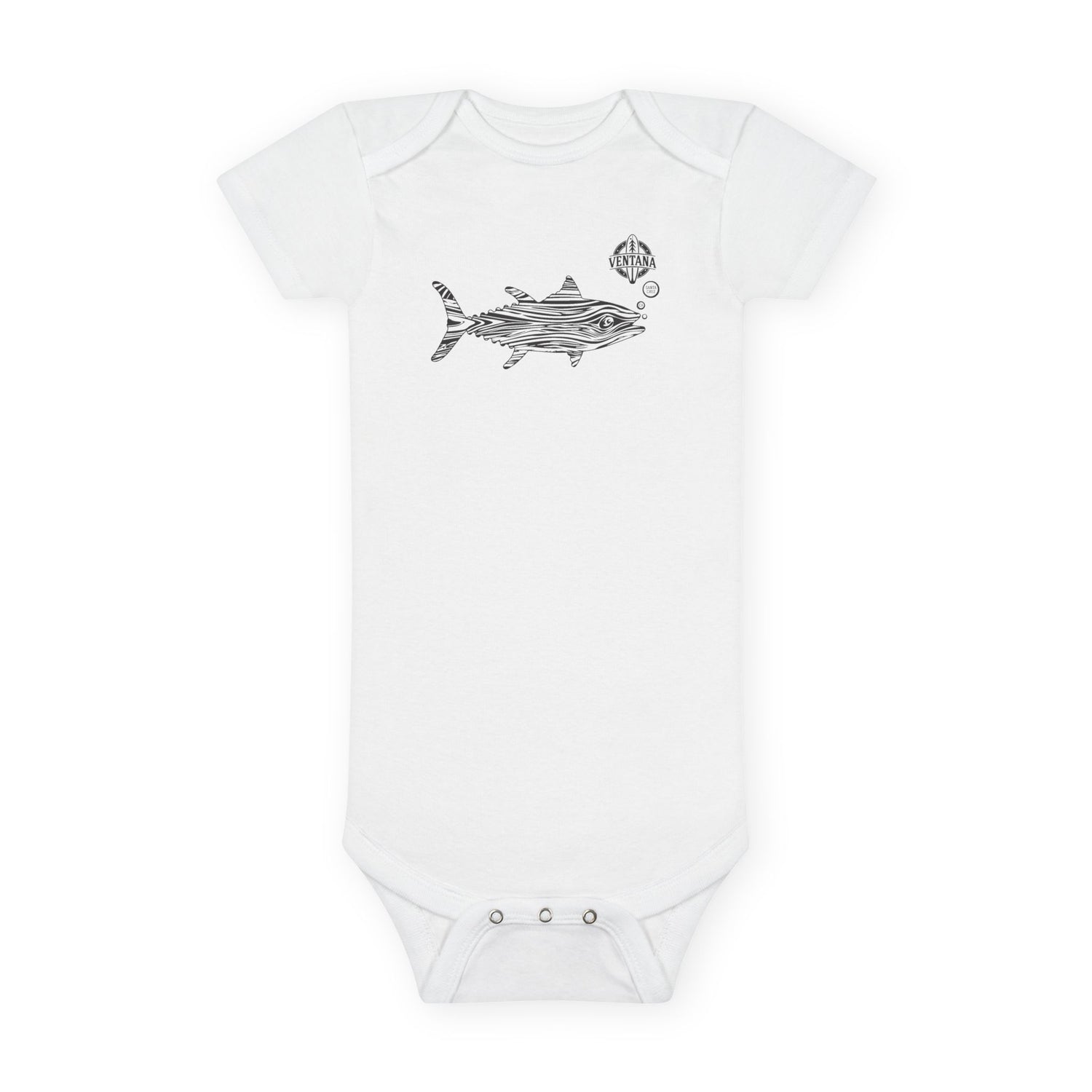 Ventana Wooden Tuna - Baby Short Sleeve 100% Cotton Onesie