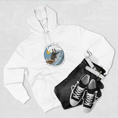 Surf with Otter 841 by Thiago Bianchini Unisex - Pull-Over Cotton Blend Fleece Hoodie