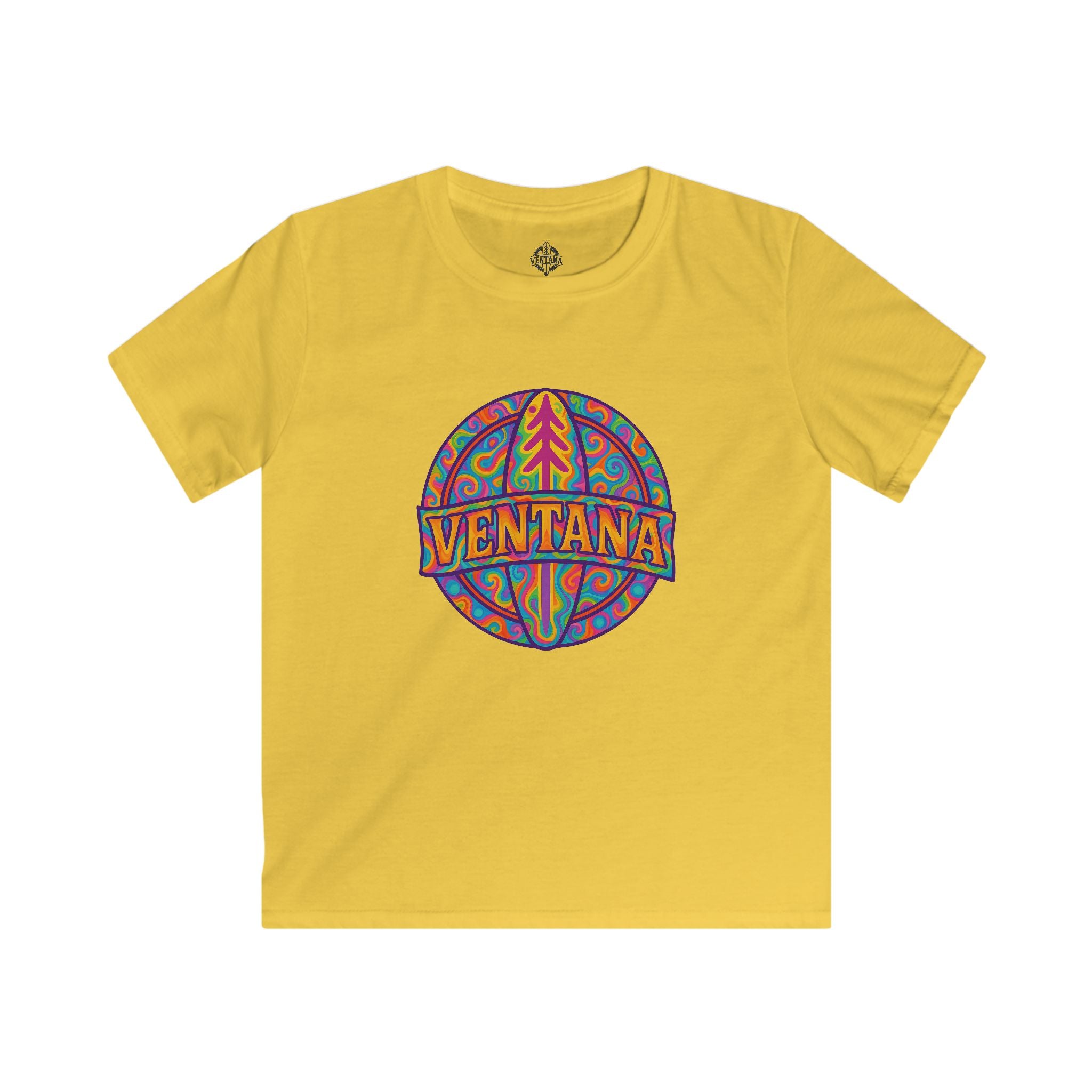 Ventana Psychedelic Treefish Logo Kids - Soft Style U.S. Cotton T-Shirt