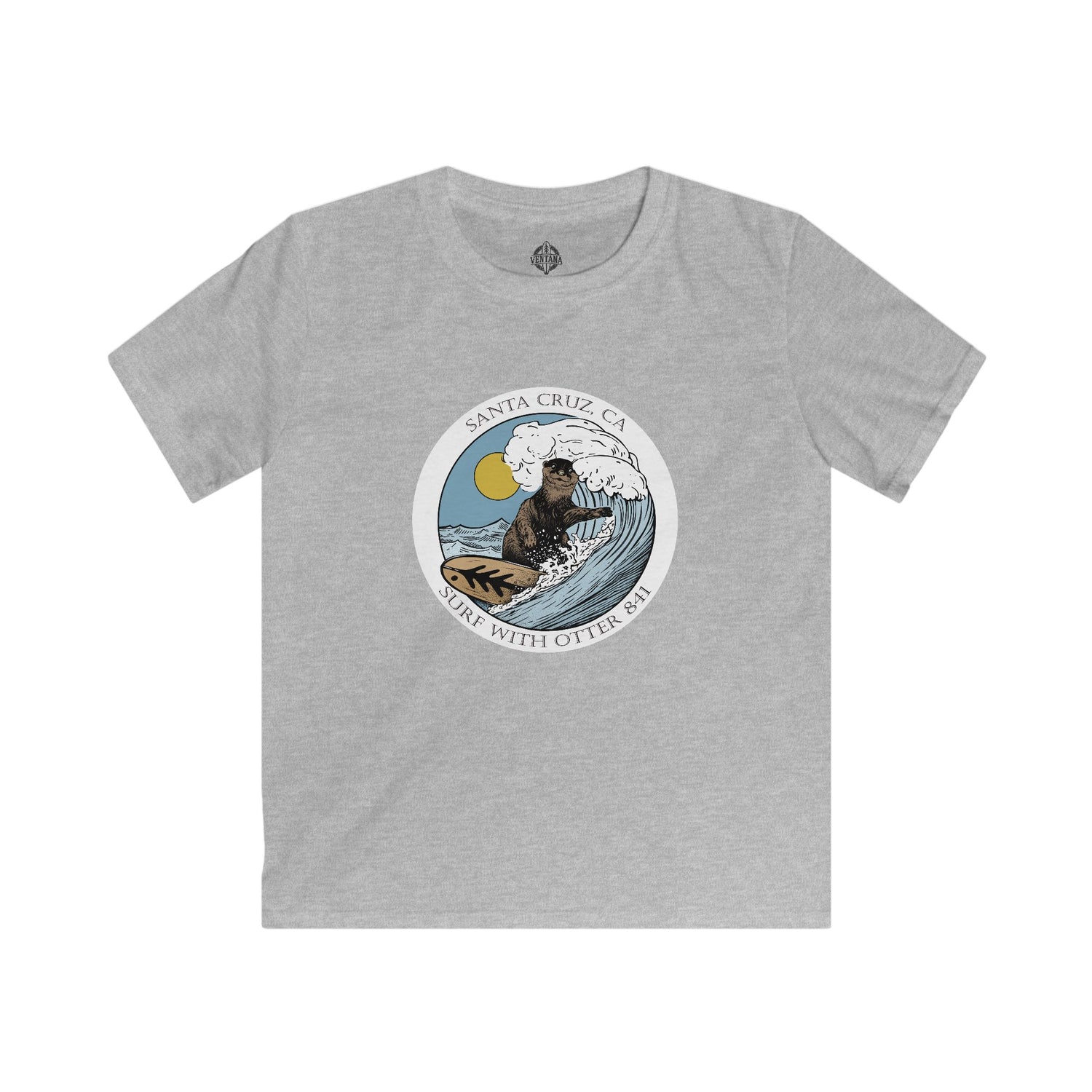 Surf with Otter 841 by Thiago Bianchini Kids - Soft Style U.S. Cotton T-Shirt